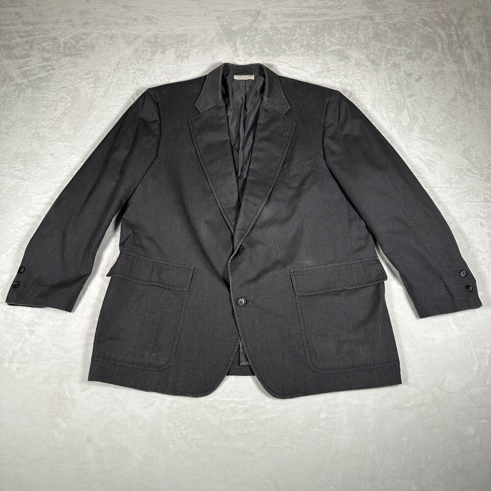 Brooks Brothers Blazer Men Size 46 Gray Two-Button Classic Jacket Made in USA